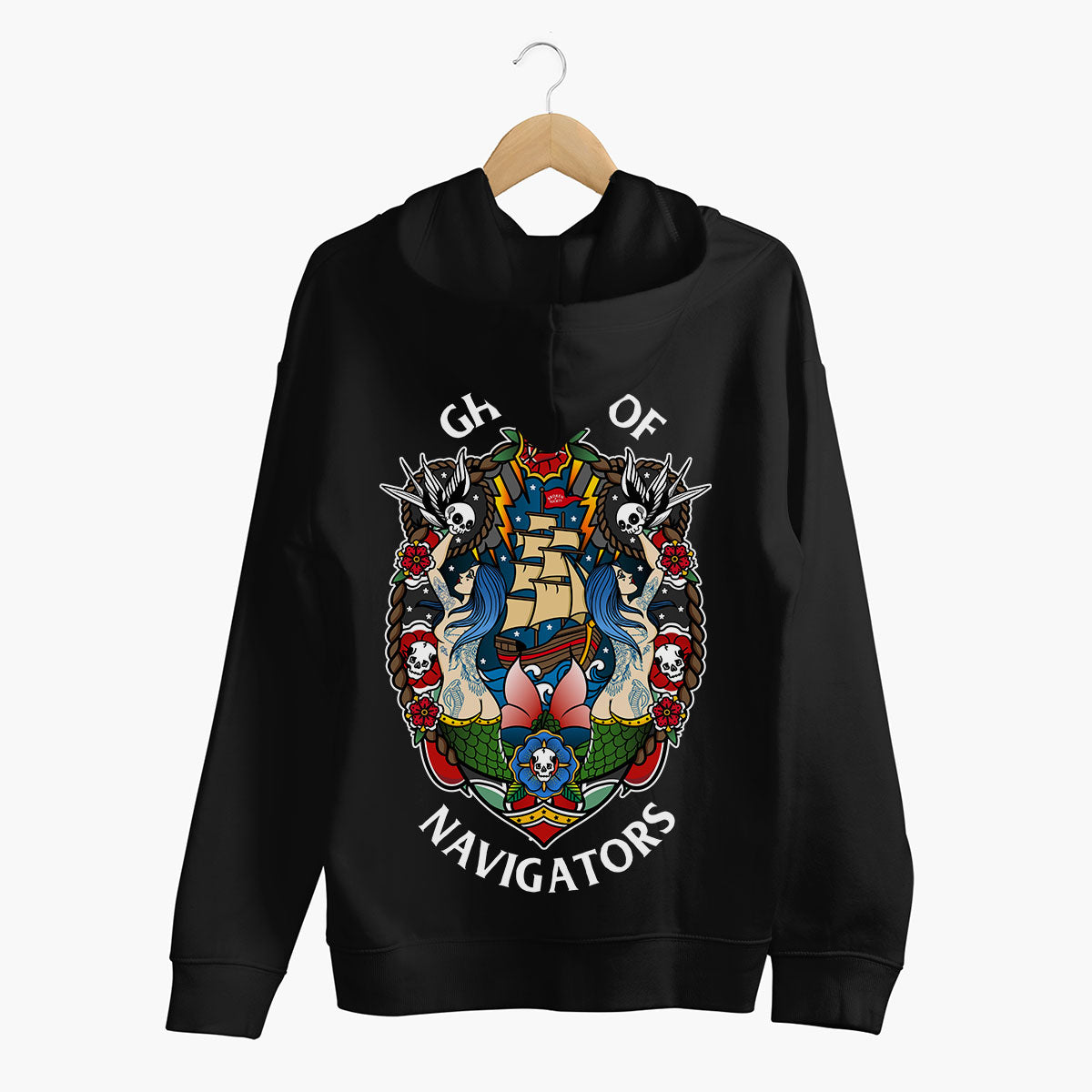 Ghost Of Navigators Hoodie (Unisex)-Tattoo Clothing, Tattoo Hoodie, JH001-Broken Society