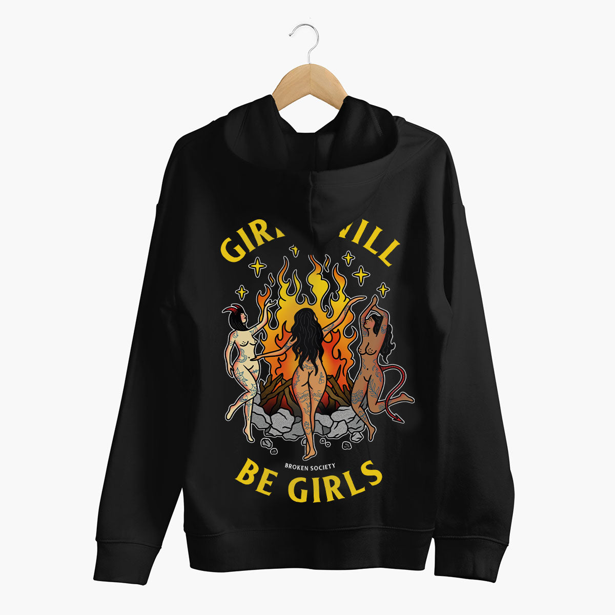 Girls Will Be Girls Hoodie (Unisex)-Tattoo Clothing, Tattoo Hoodie, JH001-Broken Society