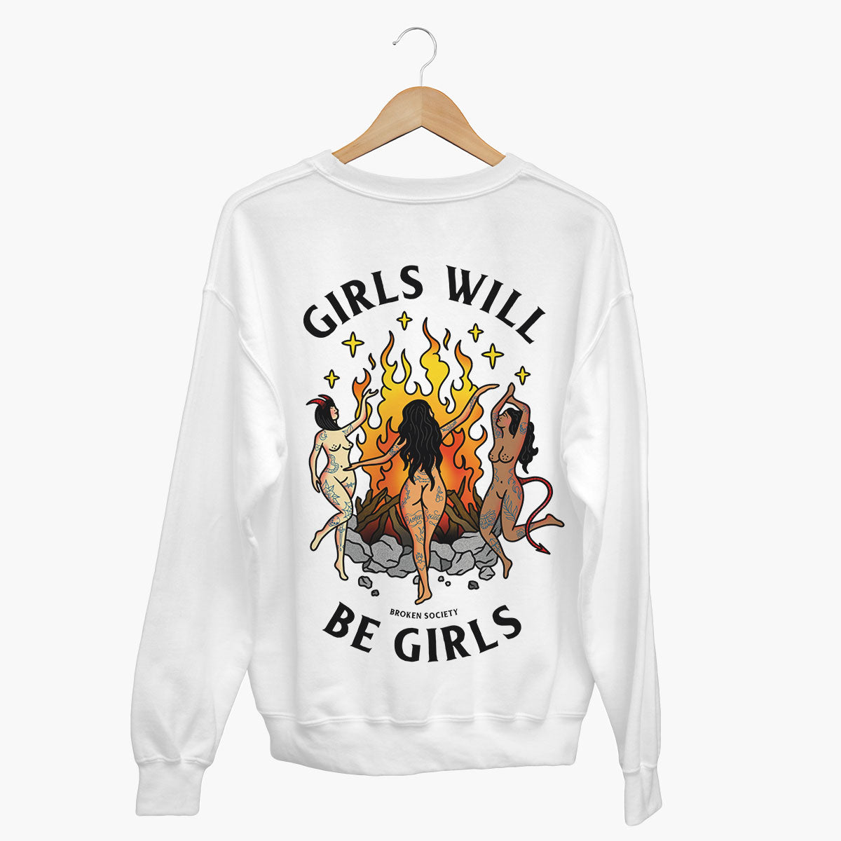 Girls Will Be Girls Sweatshirt (Unisex)-Tattoo Clothing, Tattoo Sweatshirt, JH030-Broken Society
