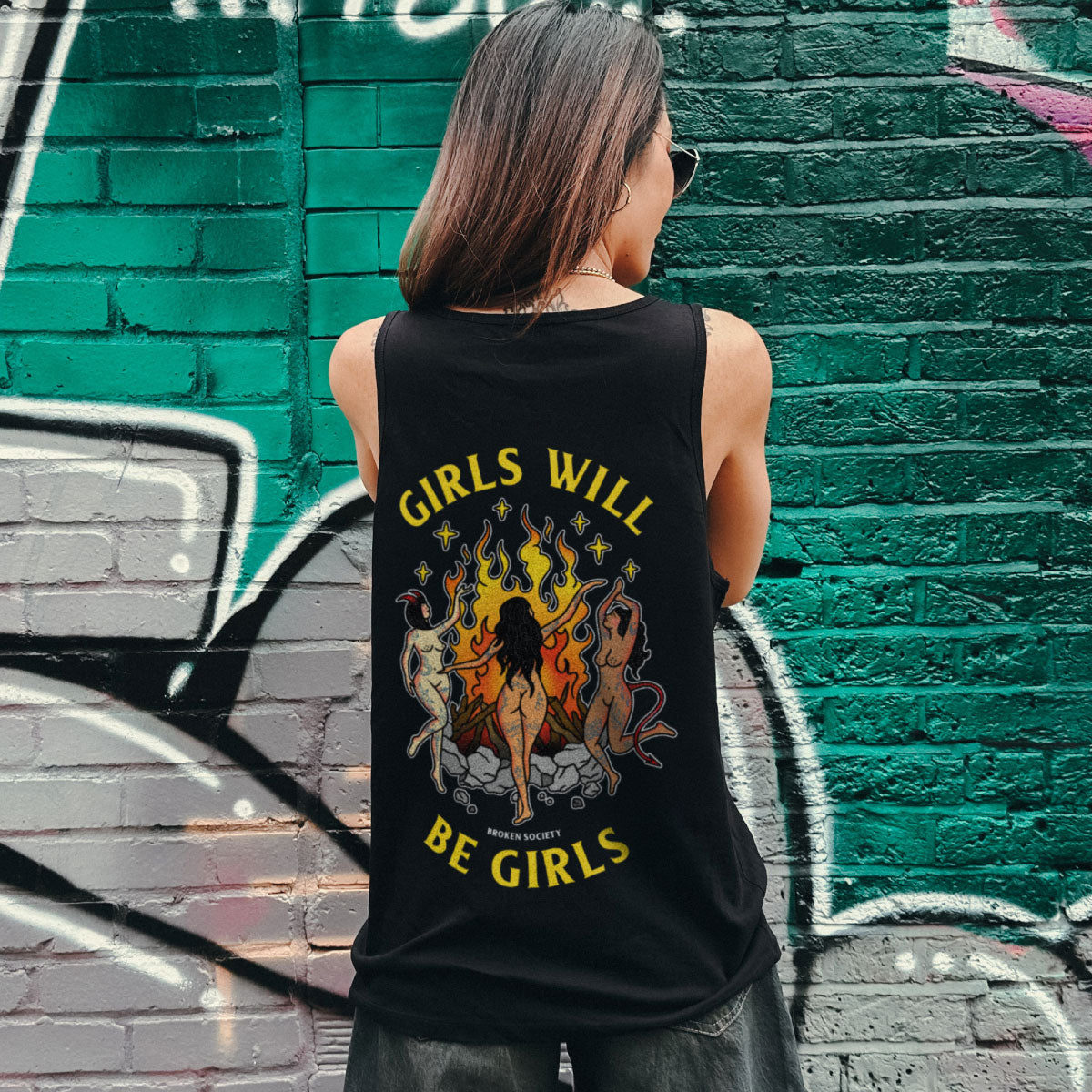 Girls Will Be Girls Tank (Unisex)-Tattoo Clothing, Tattoo Tank, 03980-Broken Society