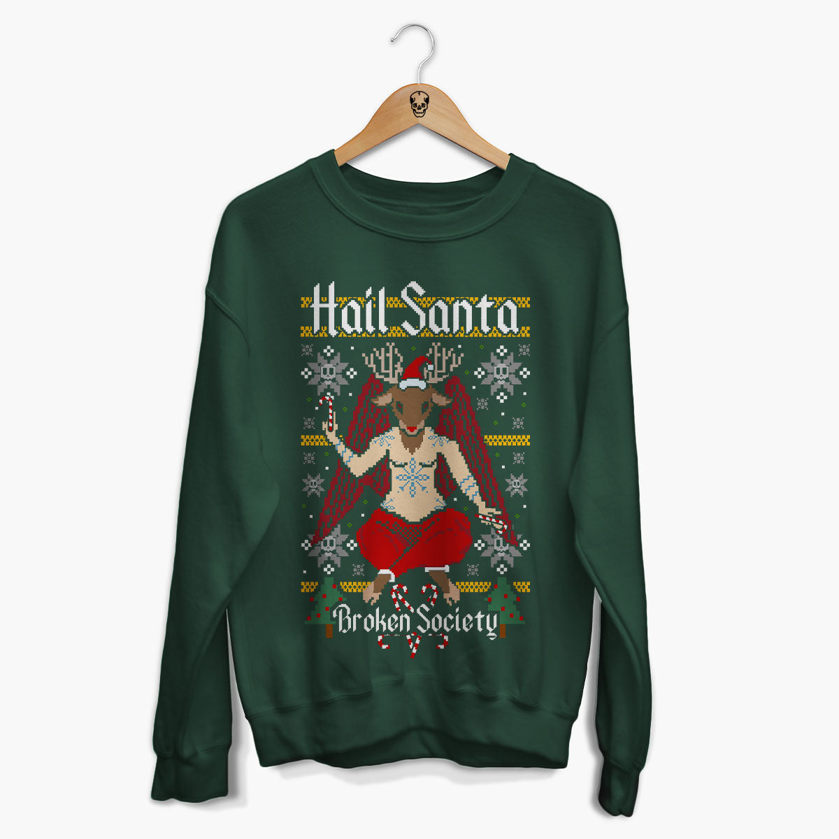 Hail Santa Christmas Jumper (Unisex)-Tattoo Clothing, Tattoo Sweatshirt, JH030-Broken Society
