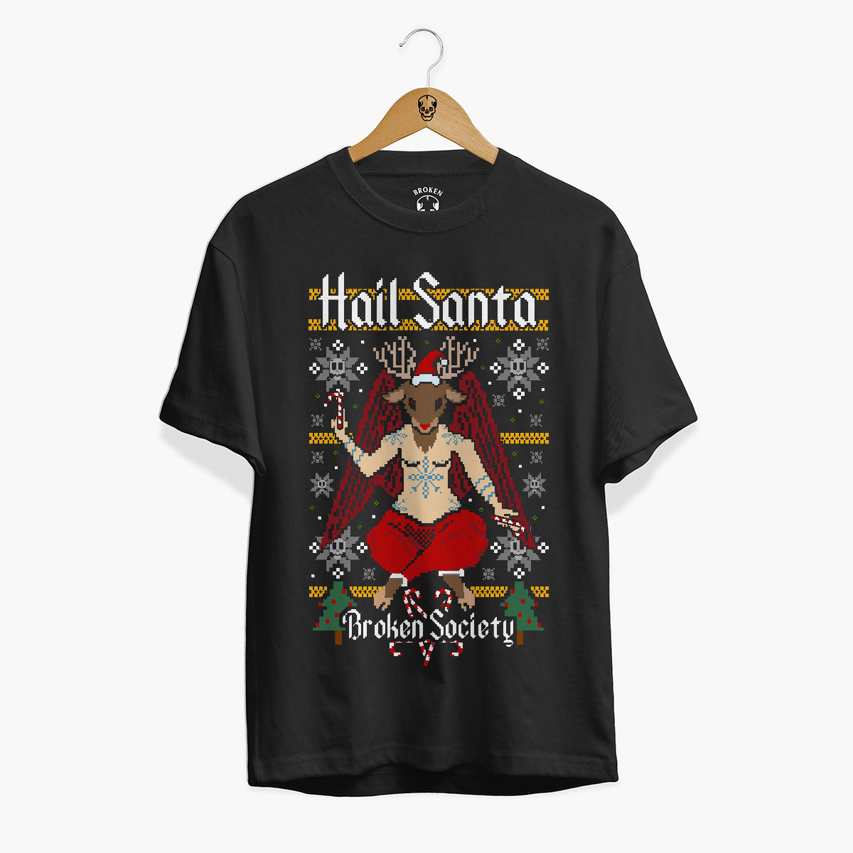 Hail Santa Christmas T-Shirt (Unisex)-Tattoo Clothing, Tattoo T-Shirt, EP01-Broken Society