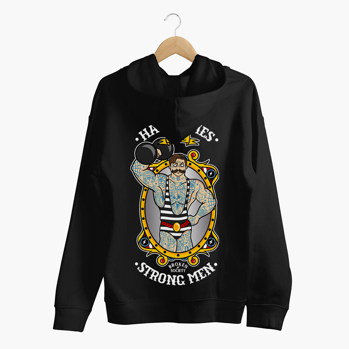 Hard Times Make Strong Men Hoodie (Unisex)-Tattoo Clothing, Tattoo Hoodie, JH001-Broken Society