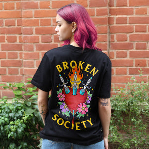 Heart and Daggers T-shirt (Unisex)-Tattoo Clothing, Tattoo T-Shirt, N03-Broken Society