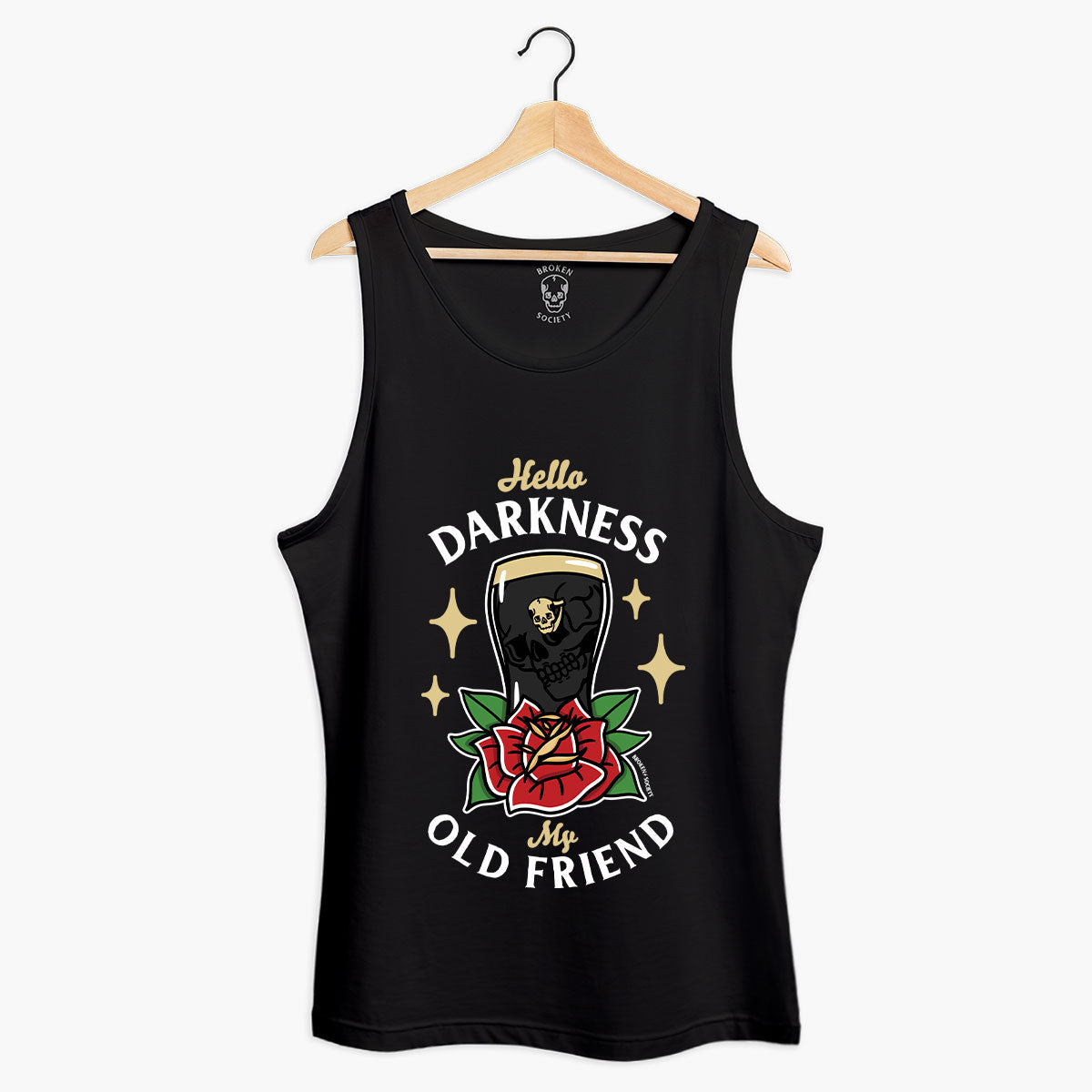 Hello Darkness Front Print Tank (Unisex)-Tattoo Clothing, Tattoo Tank, 03980-Broken Society