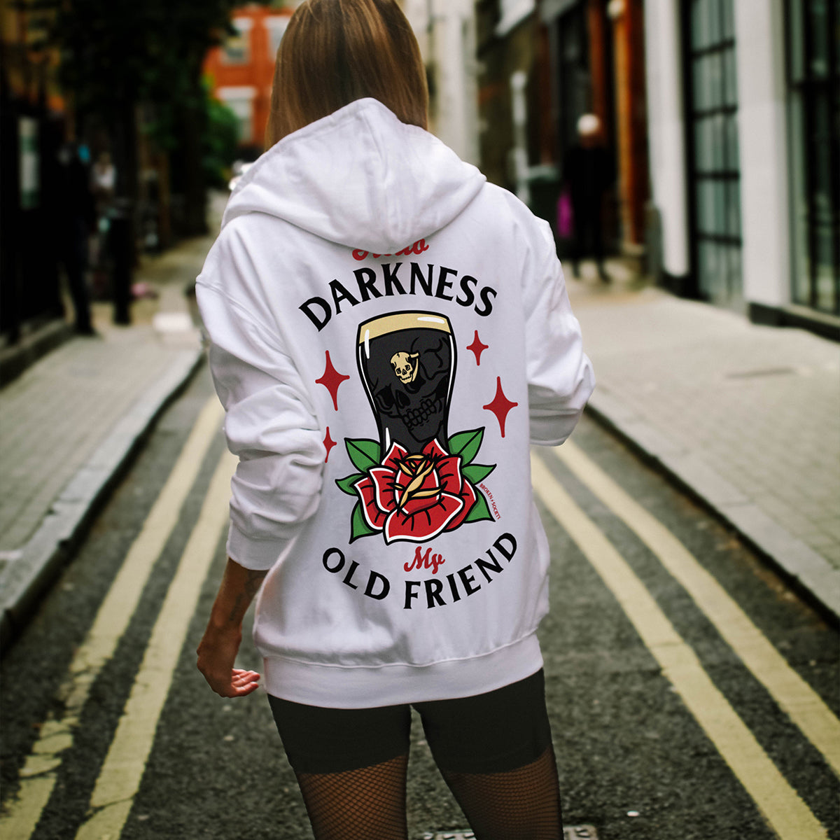 Hello Darkness Hoodie (Unisex)-Tattoo Clothing, Tattoo Hoodie, JH001-Broken Society