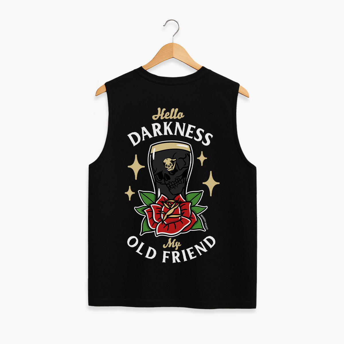 Hello Darkness Sleeveless T-Shirt (Unisex)-Tattoo Clothing, Tattoo Sleeveless T-Shirt, EP01S-Broken Society