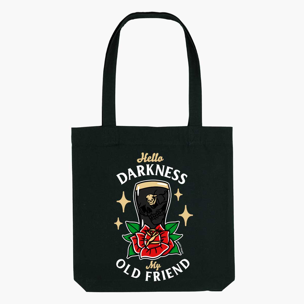Hello Darkness Strong-As-Hell Tote Bag-Tattoo Apparel, Tattoo Accessories, Tattoo Gift, Tattoo Tote Bag-Broken Society