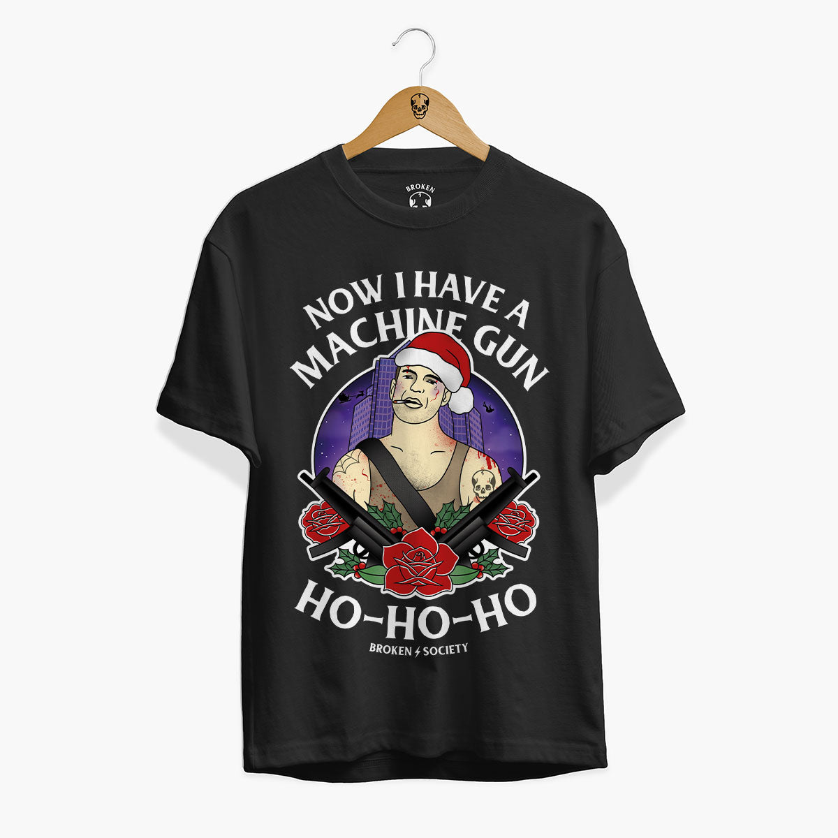 Ho Ho Ho Christmas T-Shirt (Unisex)-Tattoo Clothing, Tattoo T-Shirt, EP01-Broken Society