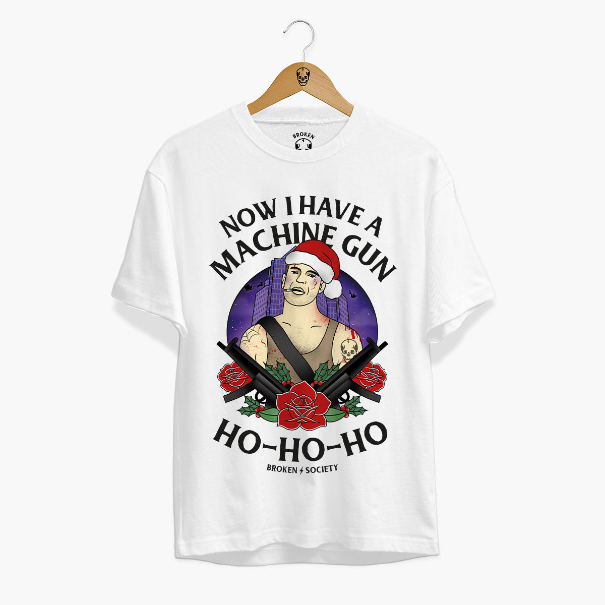 Ho Ho Ho Christmas T-Shirt (Unisex)-Tattoo Clothing, Tattoo T-Shirt, EP01-Broken Society