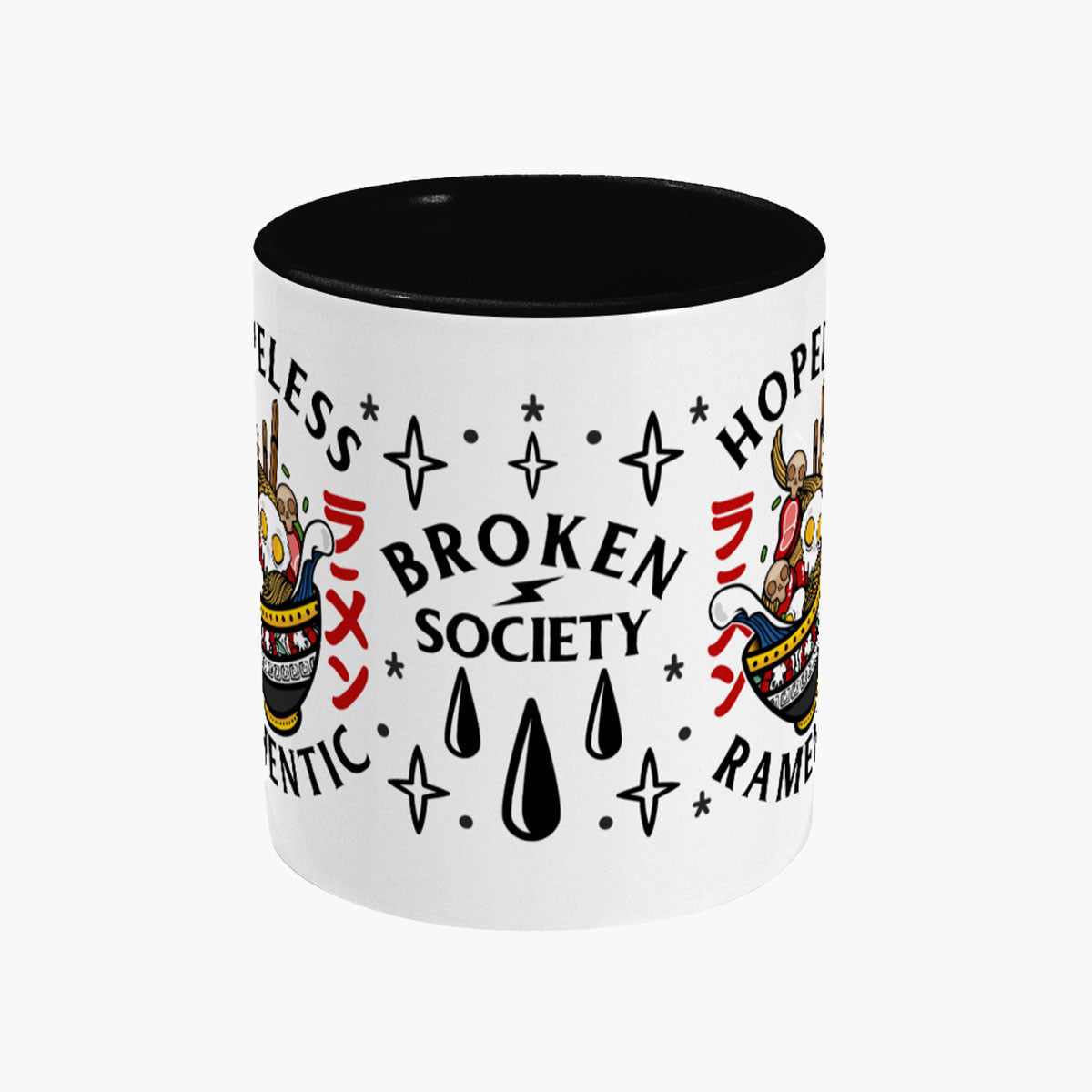 Hopeless Ramentic Mug-Tattoo Apparel, Tattoo Accessories, Tattoo Gift, Tattoo Coffee Mug, 11oz White Ceramic-Broken Society