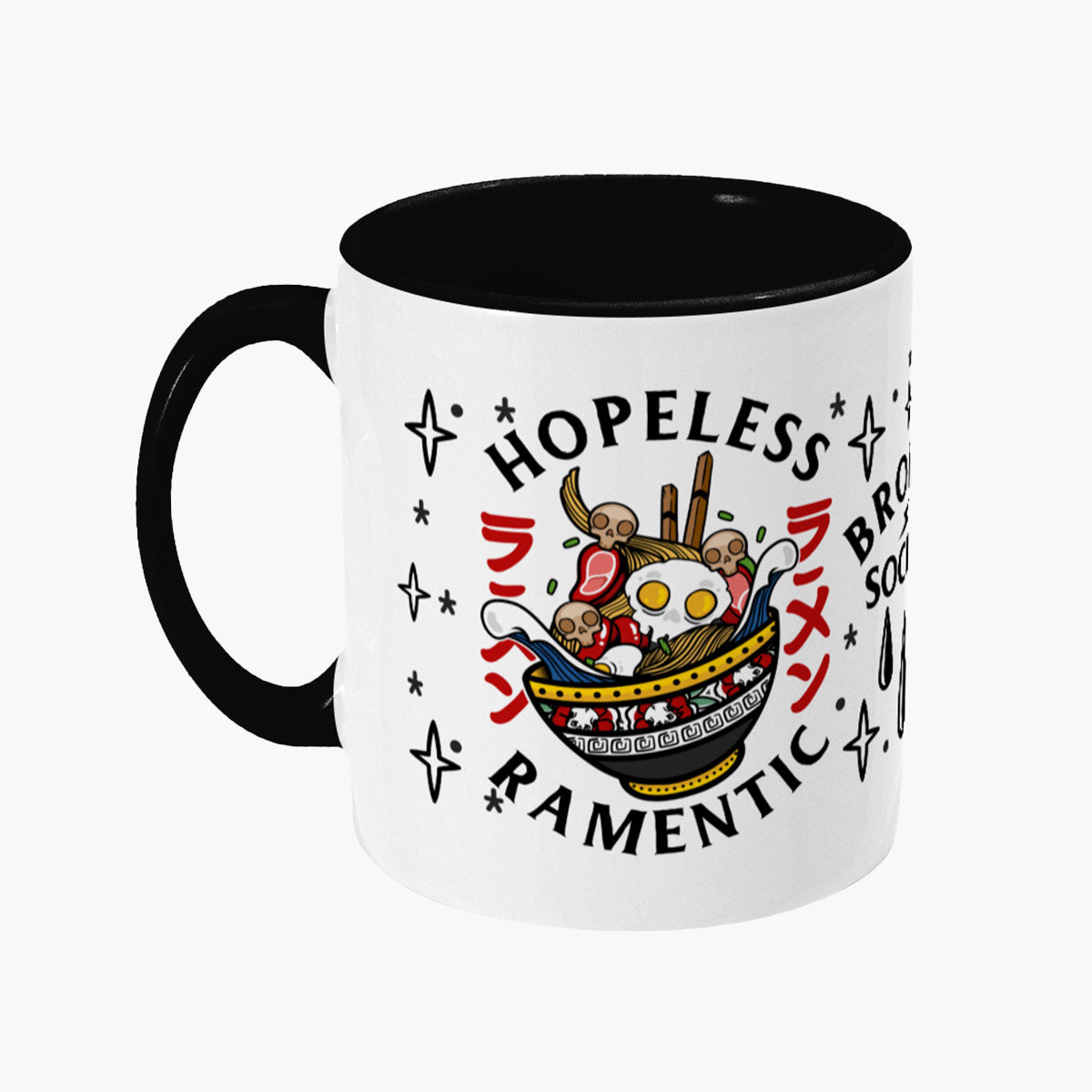 Hopeless Ramentic Mug-Tattoo Apparel, Tattoo Accessories, Tattoo Gift, Tattoo Coffee Mug, 11oz White Ceramic-Broken Society