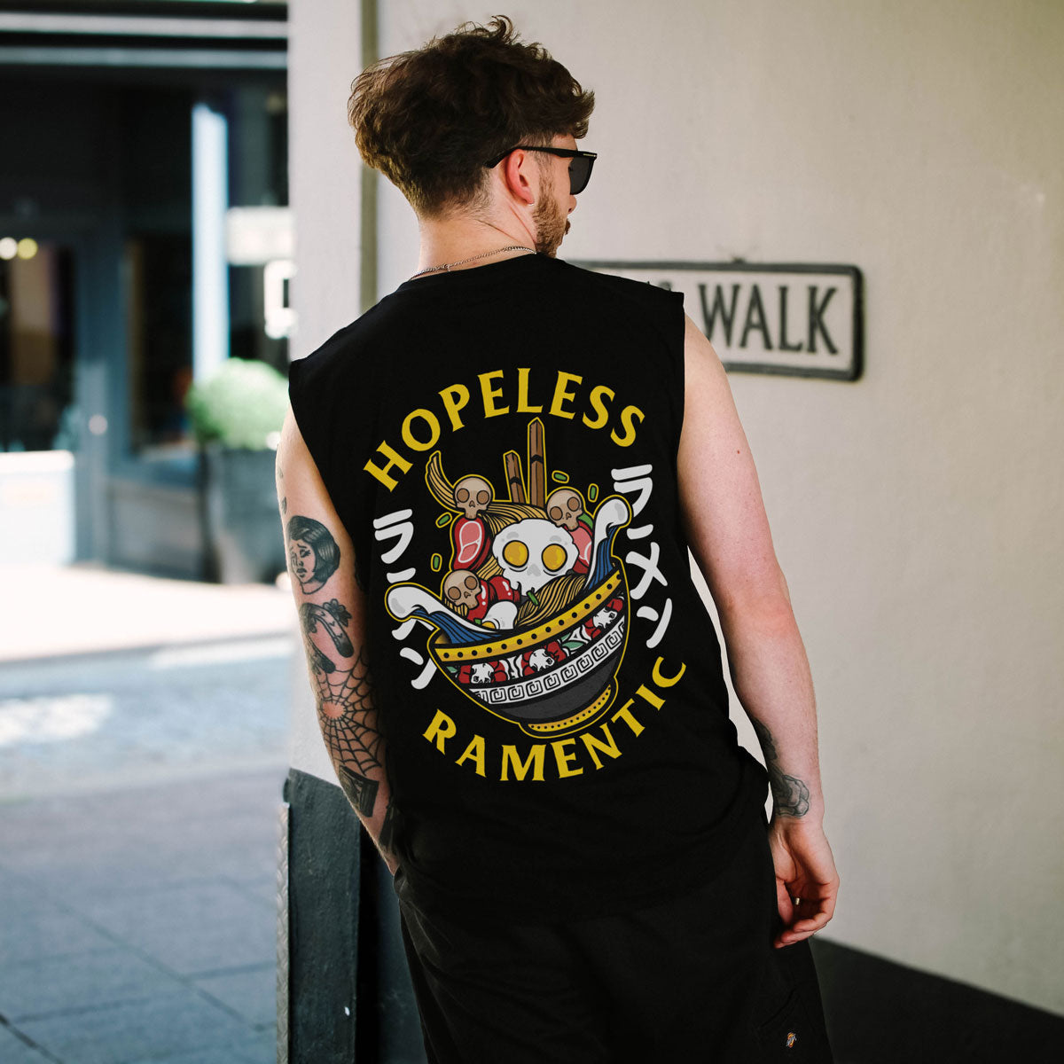 Hopeless Ramentic Sleeveless T-Shirt (Unisex)-Tattoo Clothing, Tattoo Sleeveless T-Shirt, EP01S-Broken Society