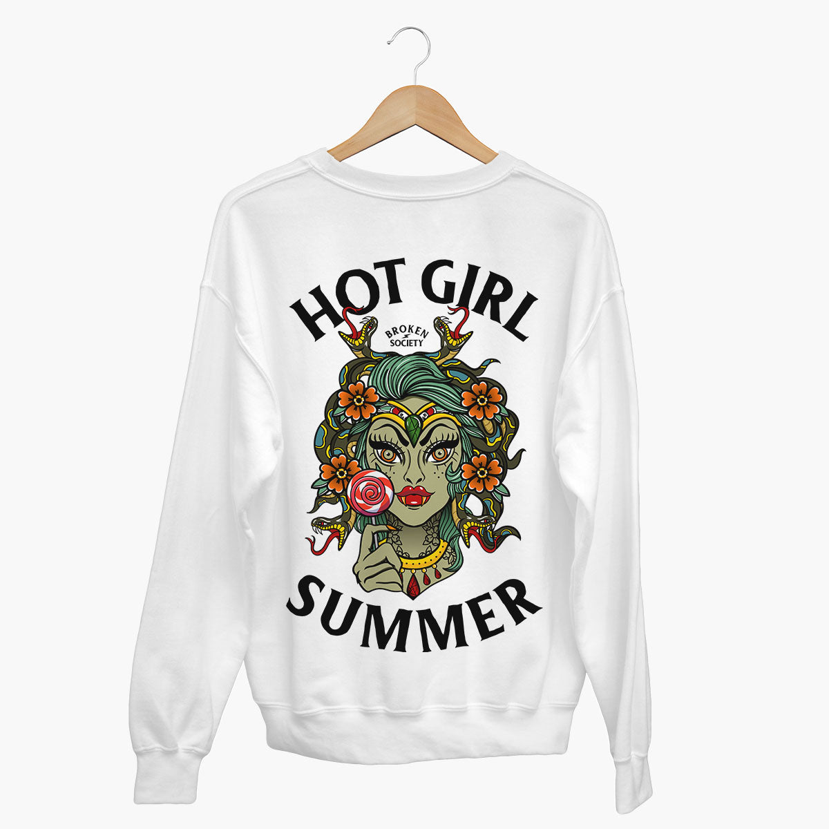 Hot Girl Summer Sweatshirt (Unisex)-Tattoo Clothing, Tattoo Sweatshirt, JH030-Broken Society