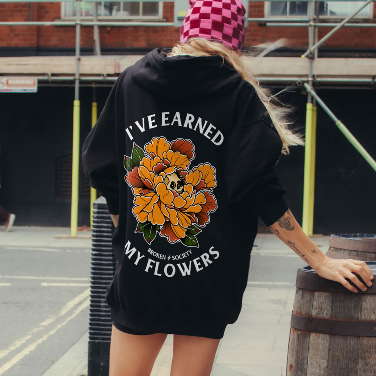 I've Earned My Flowers Hoodie (Unisex)-Tattoo Clothing, Tattoo Hoodie, JH001-Broken Society