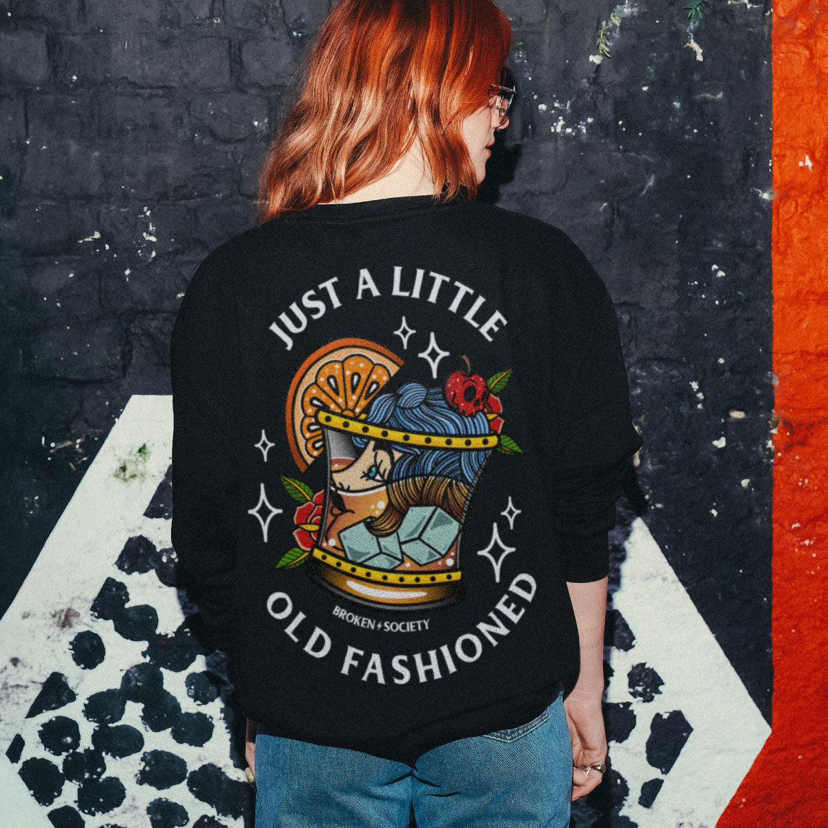 Just A Little Old Fashioned Sweatshirt (Unisex)-Tattoo Clothing, Tattoo Sweatshirt, JH030-Broken Society