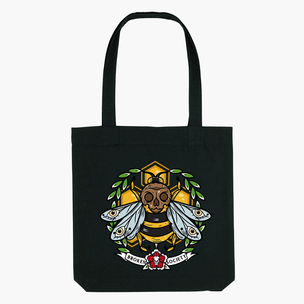 Killer Bee Strong-As-Hell Tote Bag-Tattoo Apparel, Tattoo Accessories, Tattoo Gift, Tattoo Tote Bag-Broken Society