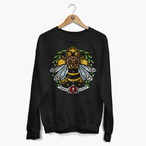 Killer Bee Front Print Sweatshirt (Unisex)-Tattoo Clothing, Tattoo Sweatshirt, JH030-Broken Society
