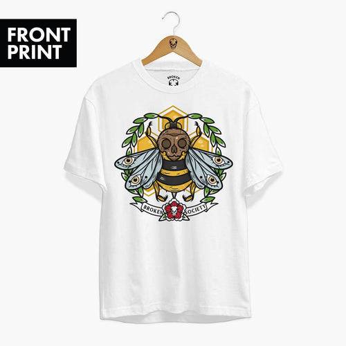Killer Bee Front T-Shirt (Unisex)-Tattoo Clothing, Tattoo T-Shirt, N03-Broken Society