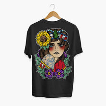 Laden Sie das Bild in den Galerie-Viewer, Lady Sunflower T-Shirt (Unisex)-Tattoo Clothing, Tattoo T-Shirt, N03-Broken Society