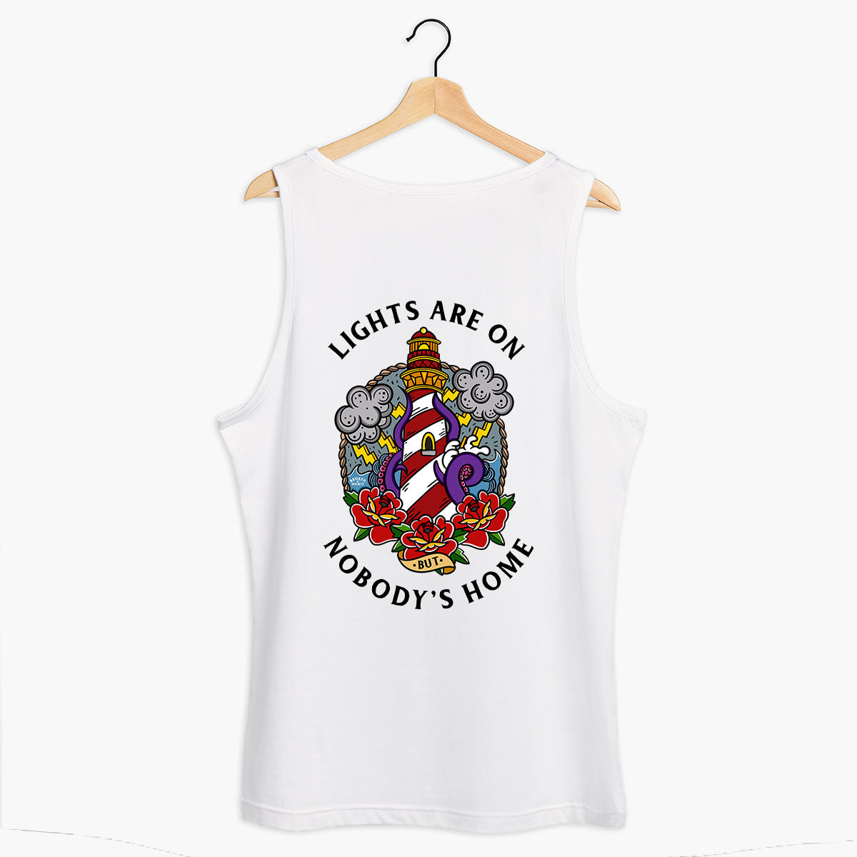 Lights Are On But Nobody's Home Tank (Unisex)-Tattoo Clothing, Tattoo Tank, 03980-Broken Society