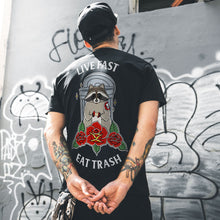 Laden Sie das Bild in den Galerie-Viewer, Live Fast Eat Trash T-shirt (Unisex)-Tattoo Clothing, Tattoo T-Shirt, N03-Broken Society