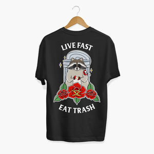 Live Fast Eat Trash T-shirt (Unisex)-Tattoo Clothing, Tattoo T-Shirt, N03-Broken Society