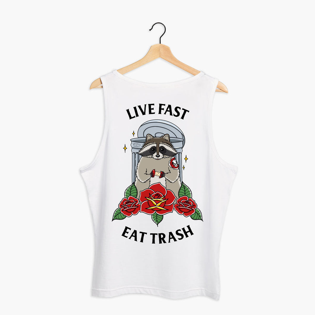 Live Fast Eat Trash Tank (Unisex)-Tattoo Clothing, Tattoo Tank, 03980-Broken Society
