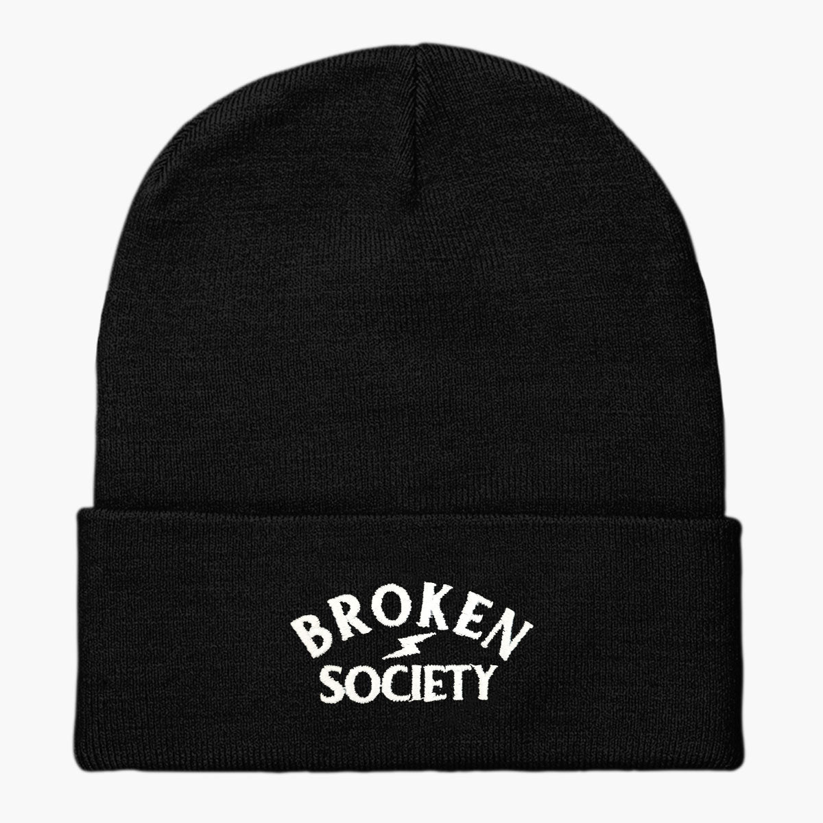 Logo Embroidered Beanie (Unisex)-Tattoo Apparel, Tattoo Accessories, Tattoo Gift, Tattoo Beanie, BB45-Broken Society