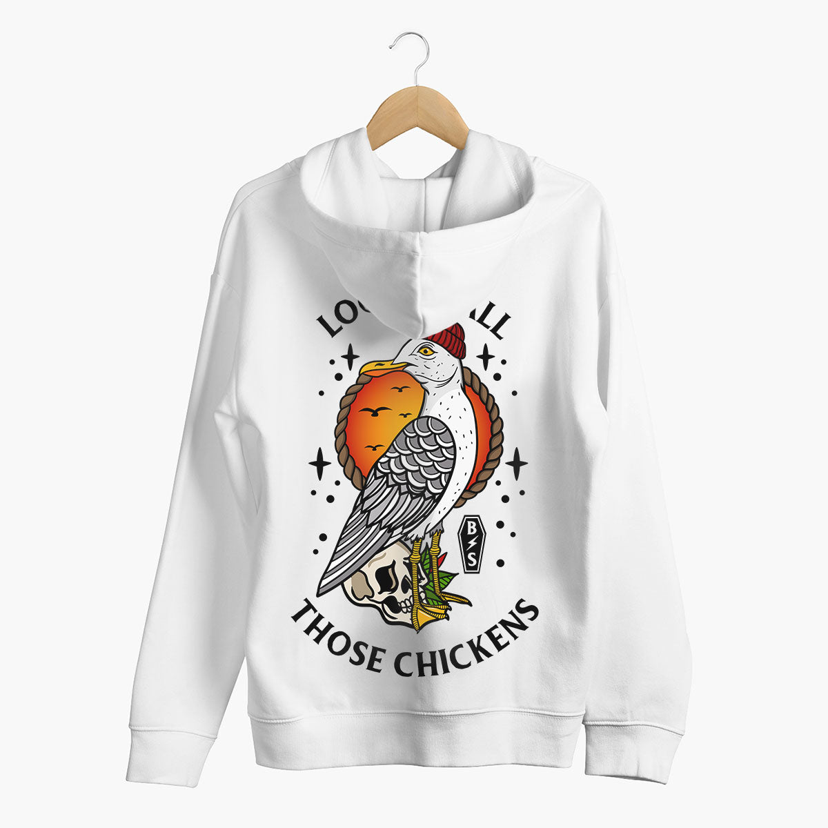 Look At All Those Chickens Hoodie (Unisex)-Tattoo Clothing, Tattoo Hoodie, JH001-Broken Society