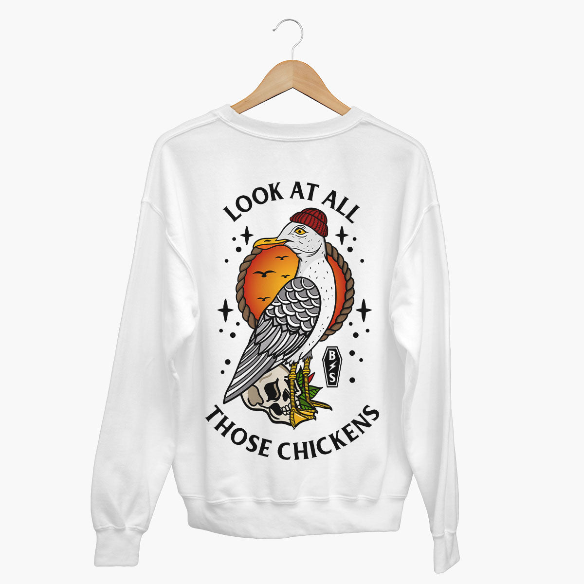 Look At All Those Chickens Sweatshirt (Unisex)-Tattoo Clothing, Tattoo Sweatshirt, JH030-Broken Society