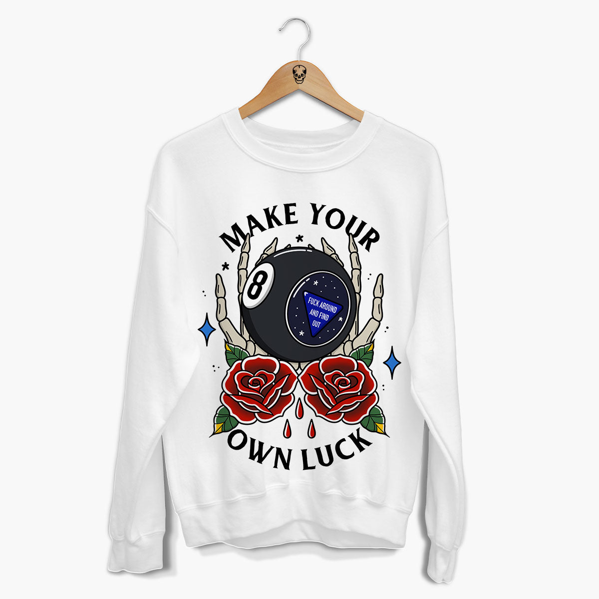 Magic 8 Ball Front Print Sweatshirt (Unisex)-Tattoo Clothing, Tattoo Sweatshirt, JH030-Broken Society