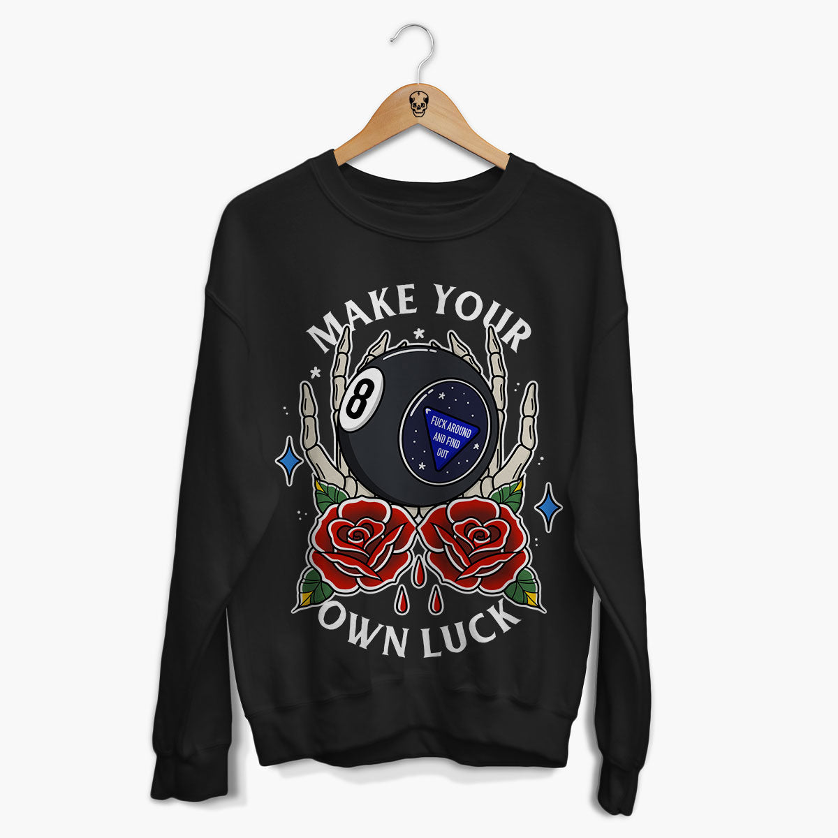 Magic 8 Ball Front Print Sweatshirt (Unisex)-Tattoo Clothing, Tattoo Sweatshirt, JH030-Broken Society