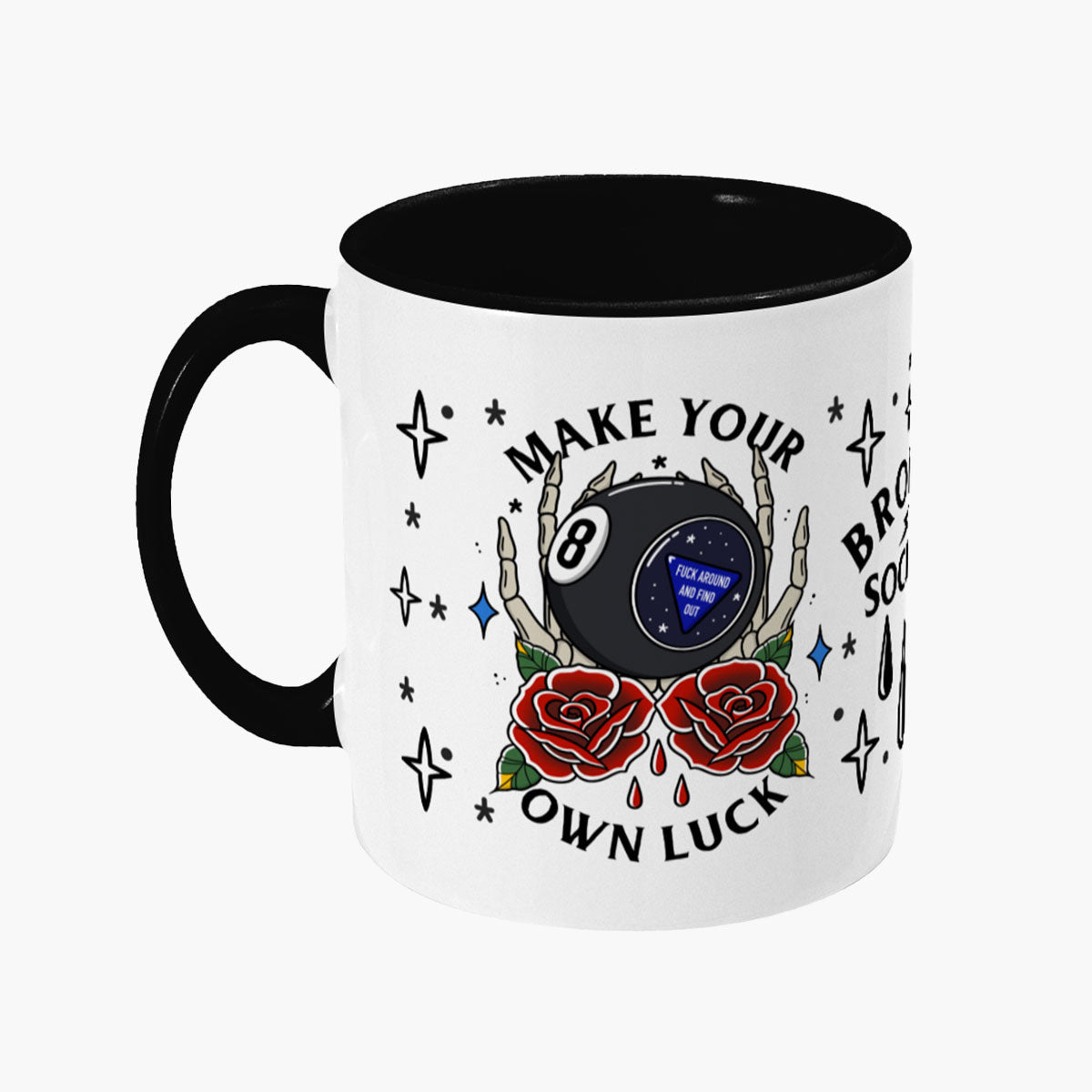 Magic 8 Ball Mug-Tattoo Apparel, Tattoo Accessories, Tattoo Gift, Tattoo Coffee Mug, 11oz White Ceramic-Broken Society