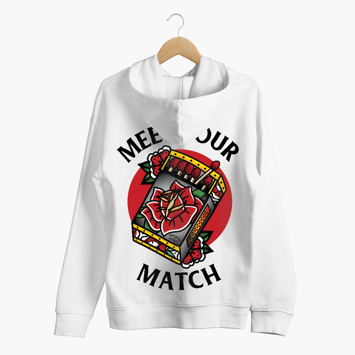Meet Your Match Hoodie (Unisex)-Tattoo Clothing, Tattoo Hoodie, JH001-Broken Society