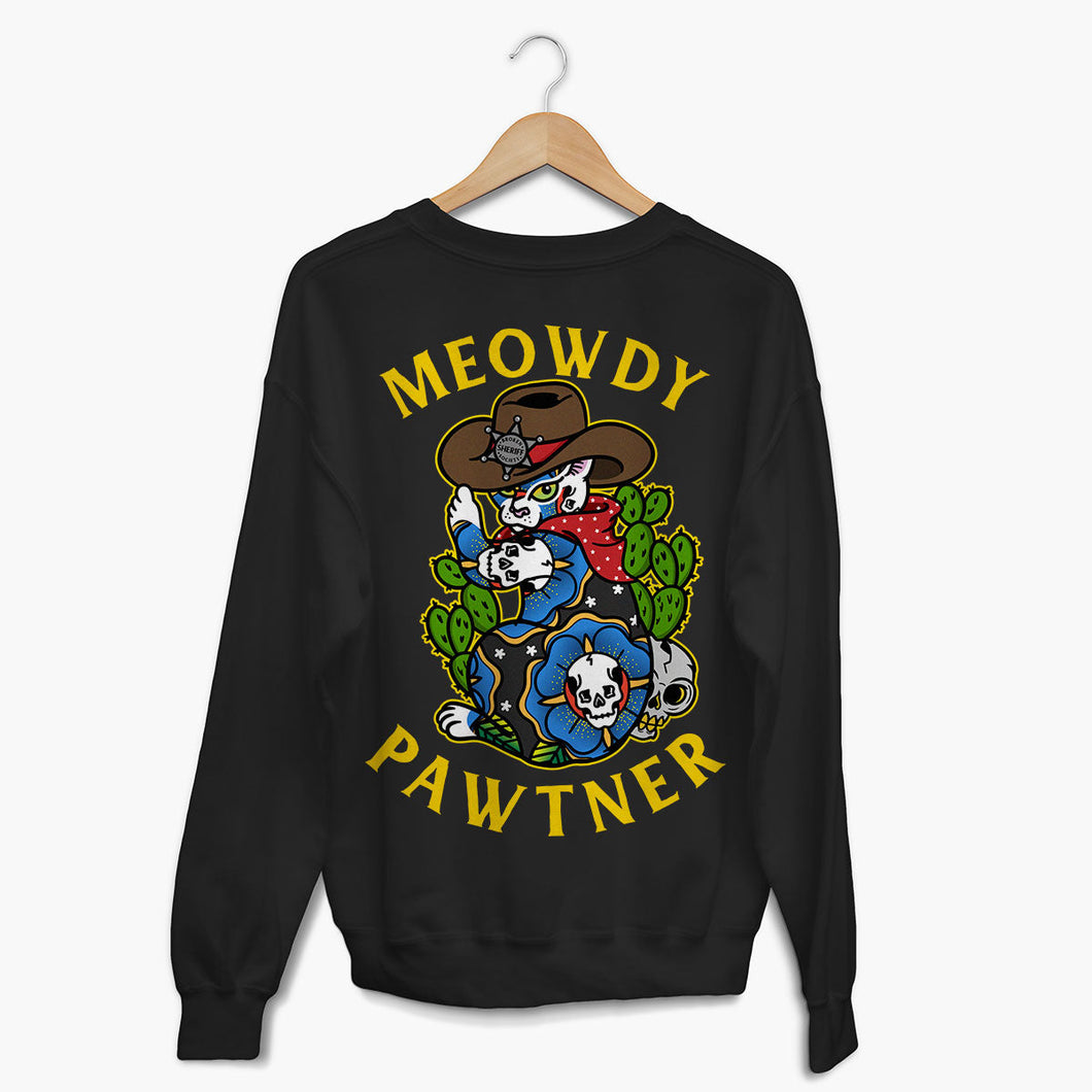 Meowdy Pawtner Sweatshirt (Unisex)-Tattoo Clothing, Tattoo Sweatshirt, JH030-Broken Society