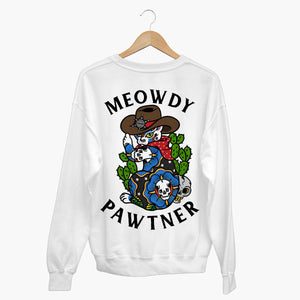 Meowdy Pawtner Sweatshirt (Unisex)-Tattoo Clothing, Tattoo Sweatshirt, JH030-Broken Society