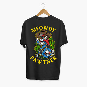 Meowdy Pawtner T-shirt (Unisex)-Tattoo Clothing, Tattoo T-Shirt, N03-Broken Society