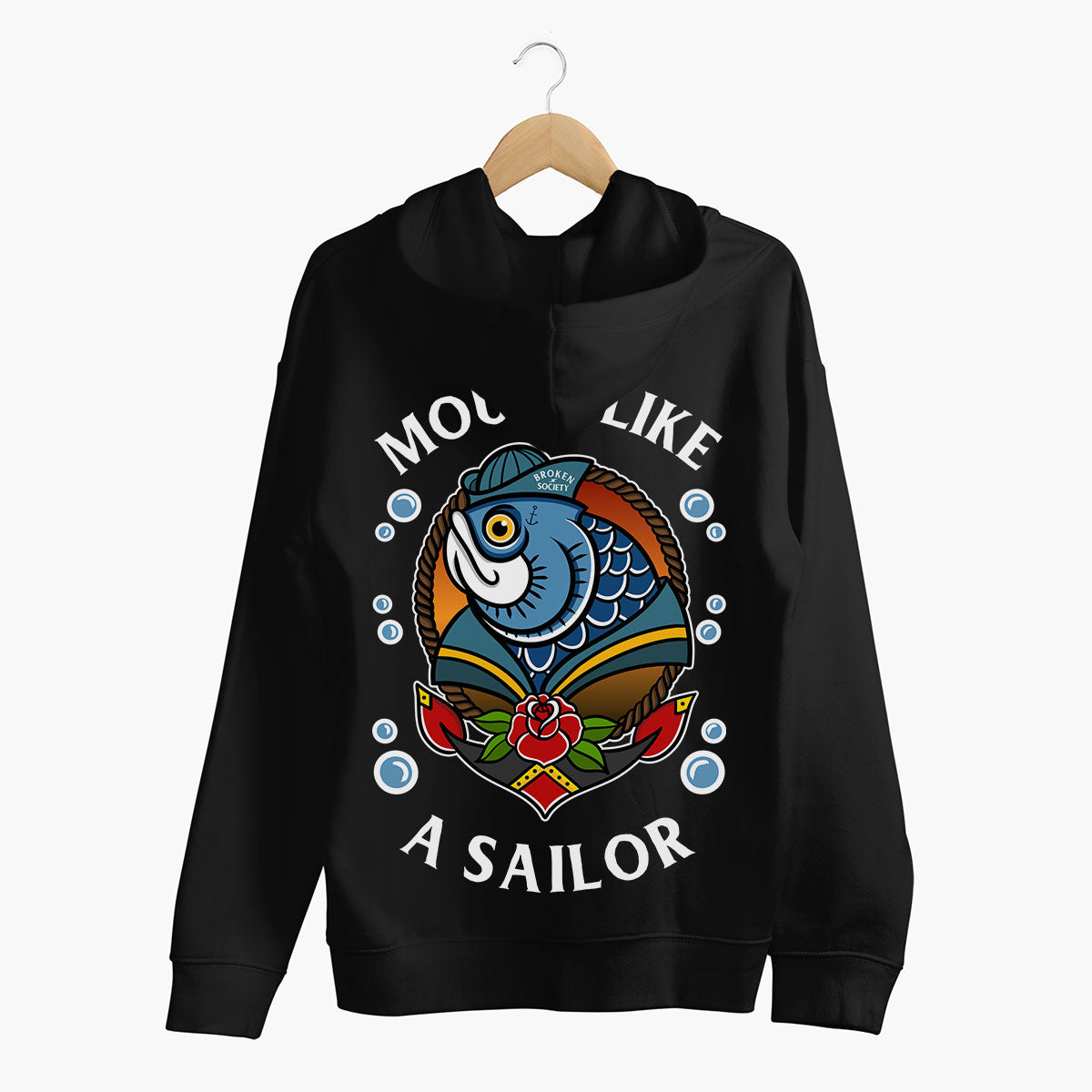 Mouth Like A Sailor Hoodie (Unisex)-Tattoo Clothing, Tattoo Hoodie, JH001-Broken Society