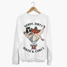 Cargar imagen en el visor de la galería, Nerdy Dirty Front Print Sweatshirt (Unisex)-Tattoo Clothing, Tattoo Sweatshirt, JH030-Broken Society