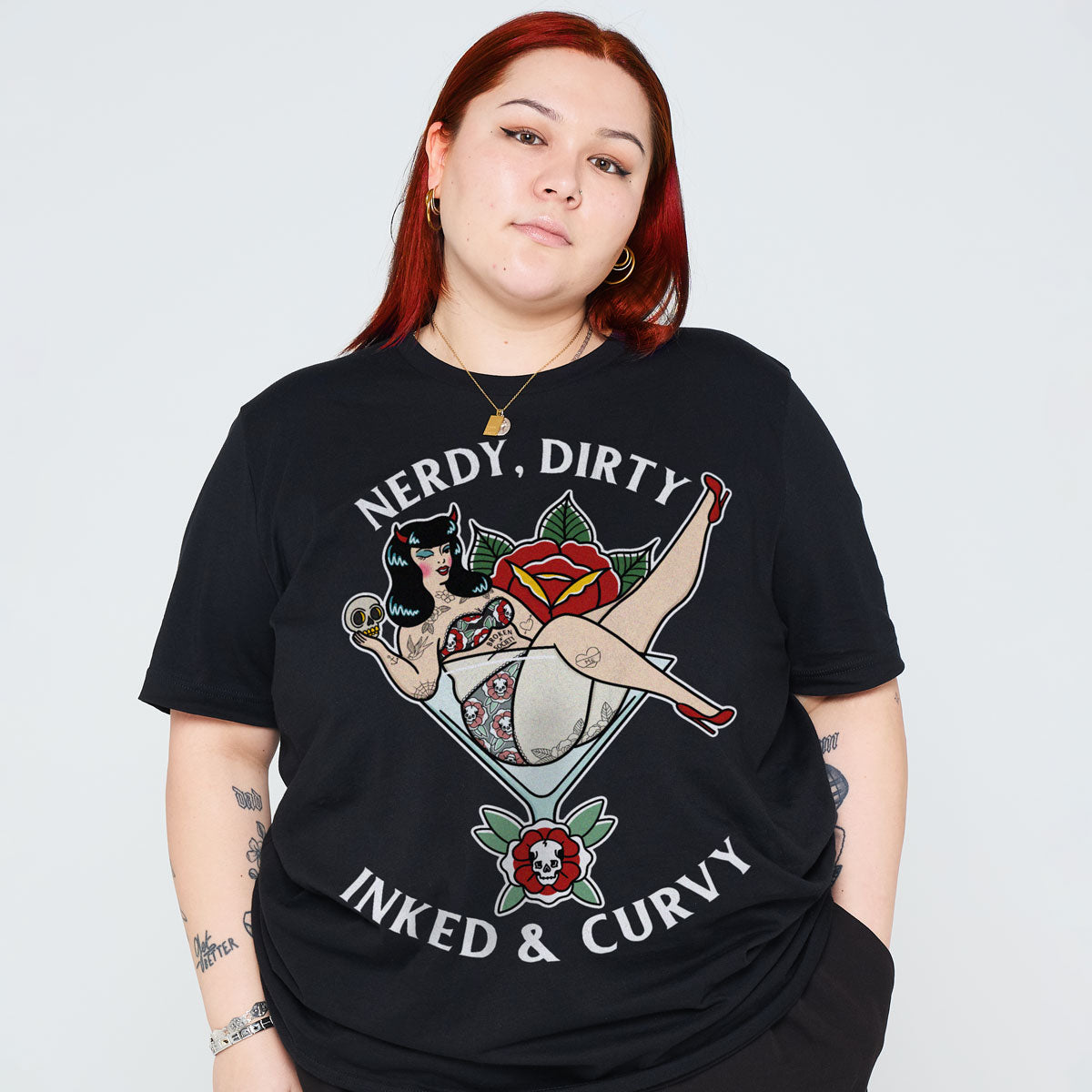 Nerdy Dirty T-shirt (Unisex)-Tattoo Clothing, Tattoo T-Shirt, N03-Broken Society