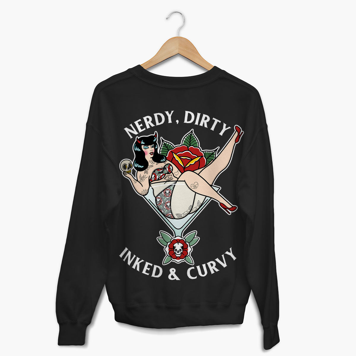 Nerdy Dirty Sweatshirt (Unisex)-Tattoo Clothing, Tattoo Sweatshirt, JH030-Broken Society