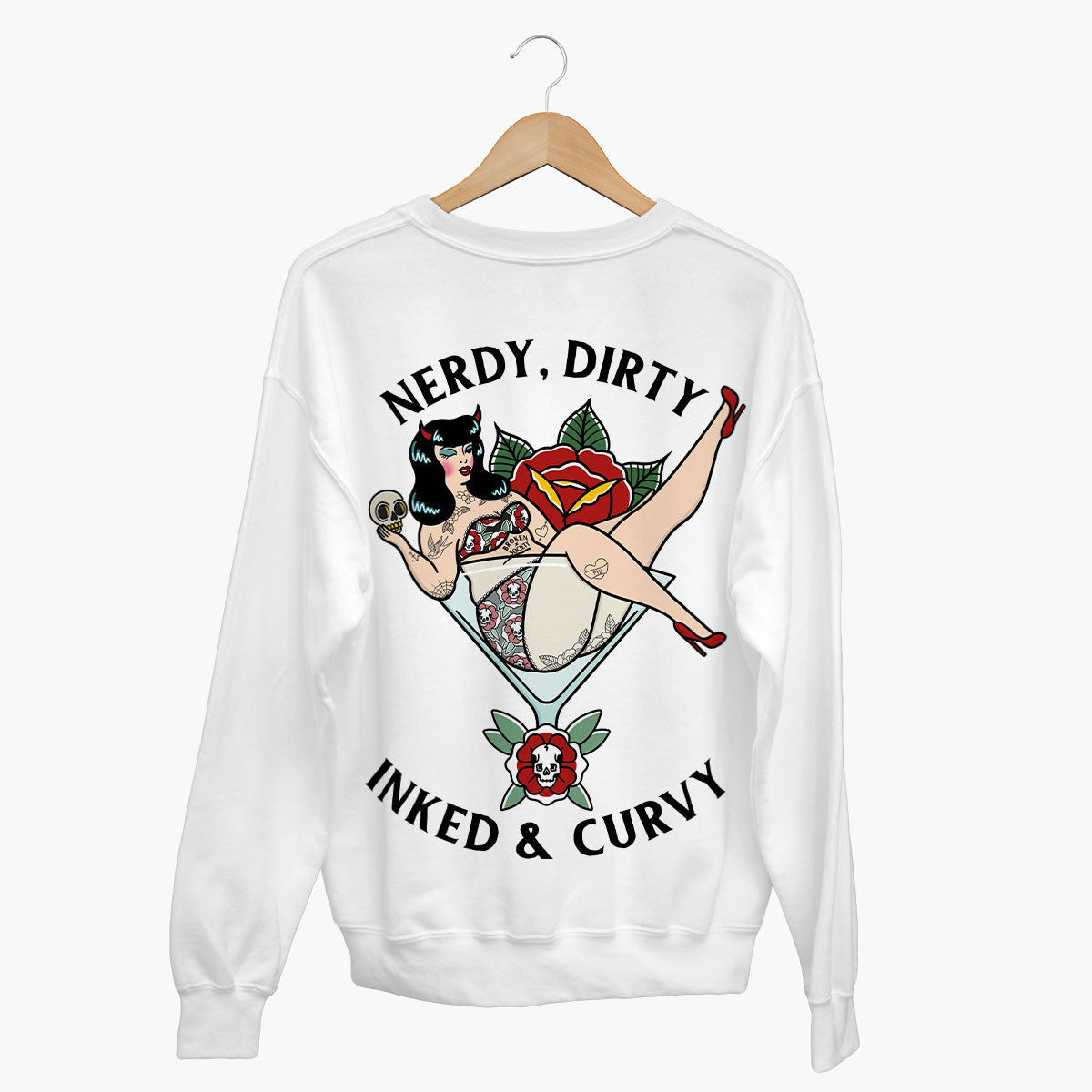 Nerdy Dirty Sweatshirt (Unisex)-Tattoo Clothing, Tattoo Sweatshirt, JH030-Broken Society