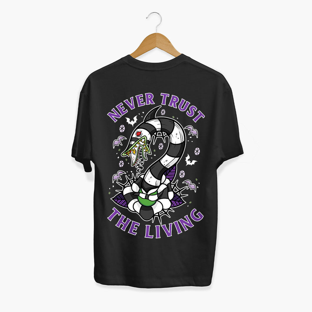 Never Trust The Living T-shirt (Unisex)-Tattoo Clothing, Tattoo T-Shirt, EP01-Broken Society