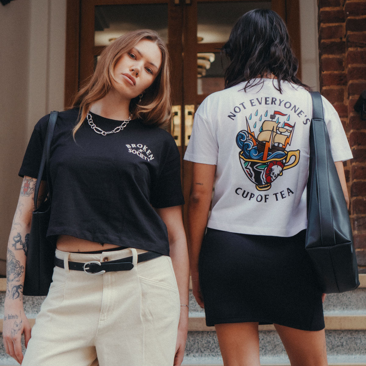 Not Everyone's Cup Of Tea Boxy Women's Fit T-Shirt-Tattoo Clothing, Tattoo T-Shirt, EP026-Broken Society