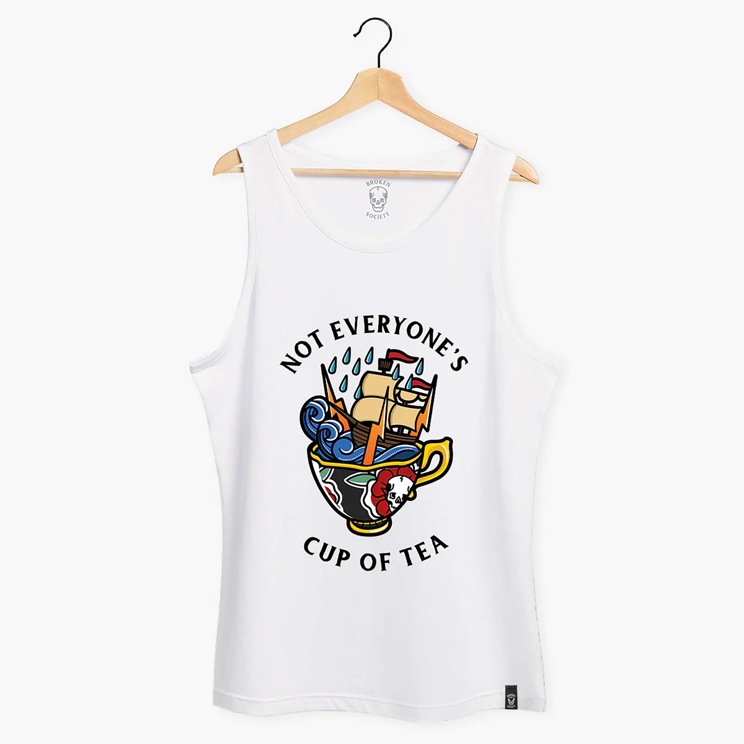 Not Everyone's Cup Of Tea Front Print Tank (Unisex)-Tattoo Clothing, Tattoo Tank, 03980-Broken Society