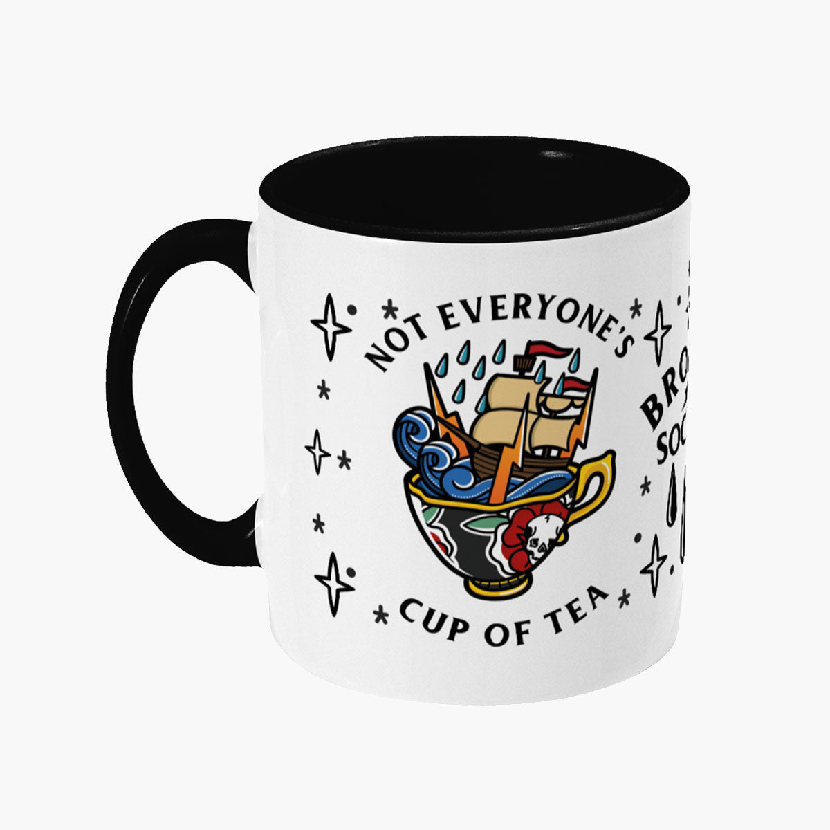 Not Everyone's Cup Of Tea Mug-Tattoo Apparel, Tattoo Accessories, Tattoo Gift, Tattoo Coffee Mug, 11oz White Ceramic-Broken Society