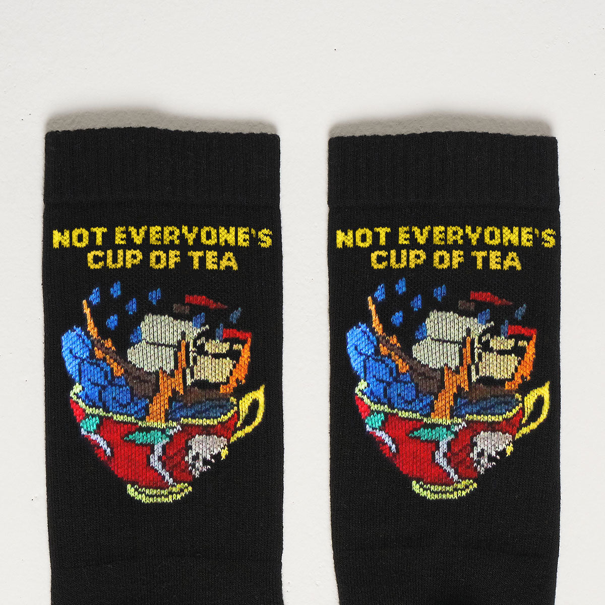 Not Everyone's Cup Of Tea Socks-Tattoo Apparel, Tattoo Accessories, Tattoo Gift, Tattoo Socks-Broken Society