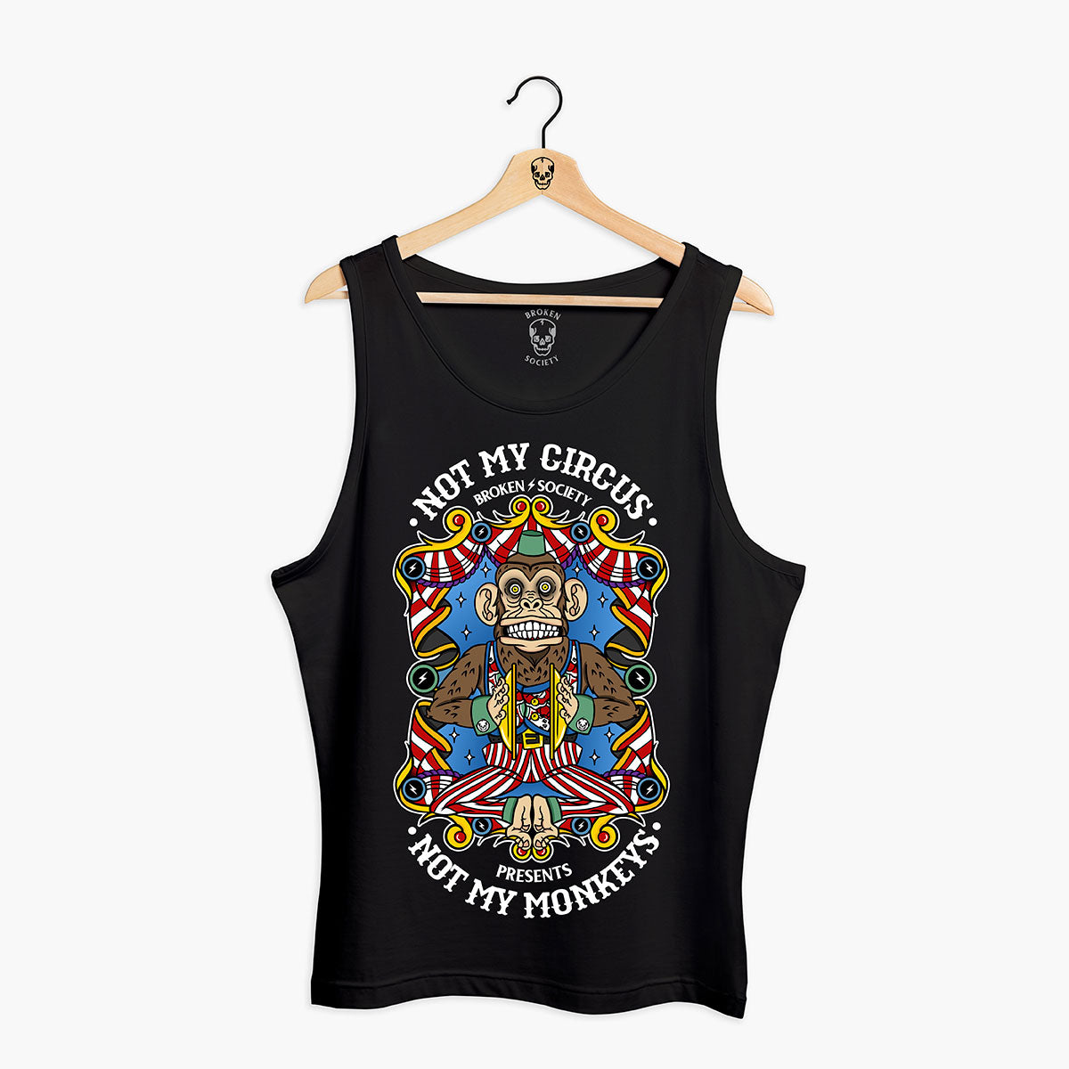 Not My Circus Front Print Tank (Unisex)-Tattoo Clothing, Tattoo Tank, 03980-Broken Society