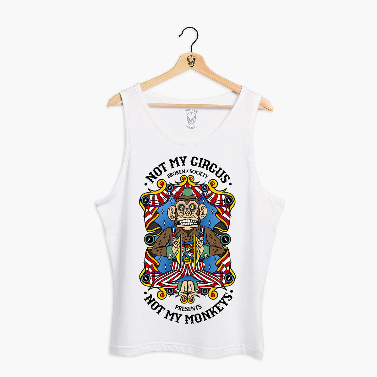Not My Circus Front Print Tank (Unisex)-Tattoo Clothing, Tattoo Tank, 03980-Broken Society